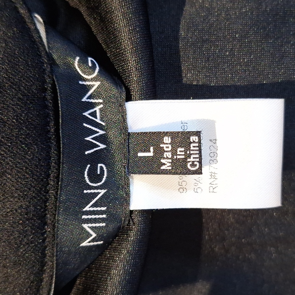 Ming Wang Elegant Black ALine Skirt with Chain Detail Stretch Size L - Picture 5 of 7